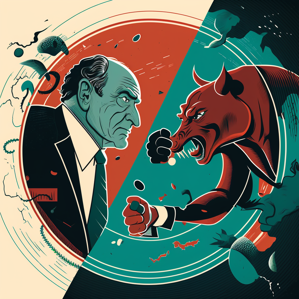 Bonds vs. Stocks vector art